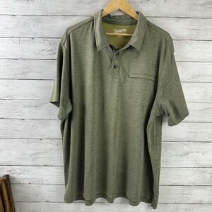 Duluth Trading Mens Green Short Sleeve Polo Size 2XL Relaxed Fit